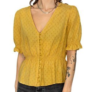 Madewell • Small • Short Sleeve Blouse • Yellow